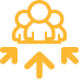 Expand Reach icon, three arrows pointing up to a group of people